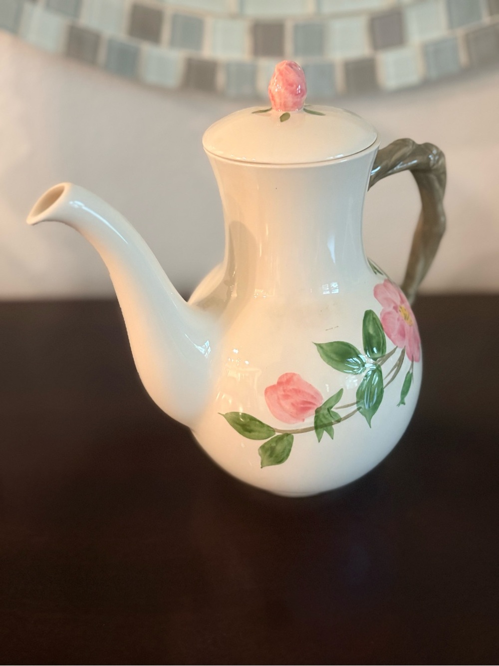 Franciscan Desert Rose Coffee Pot Lid Made in England Vintage Floral